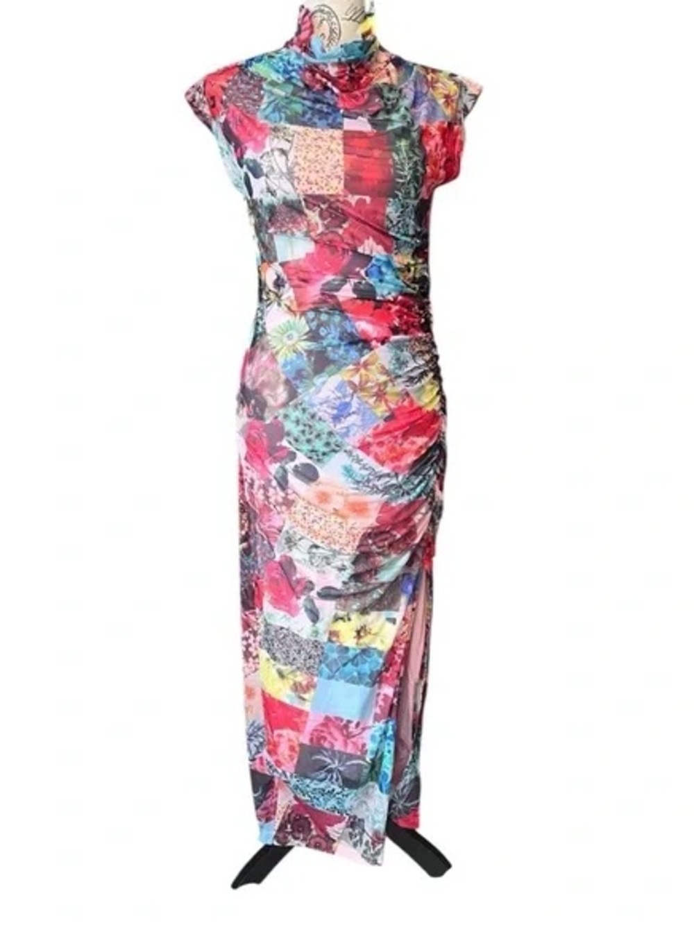 Anthropologie The Maya Ruched Cowl-neck mesh dress size small NWT